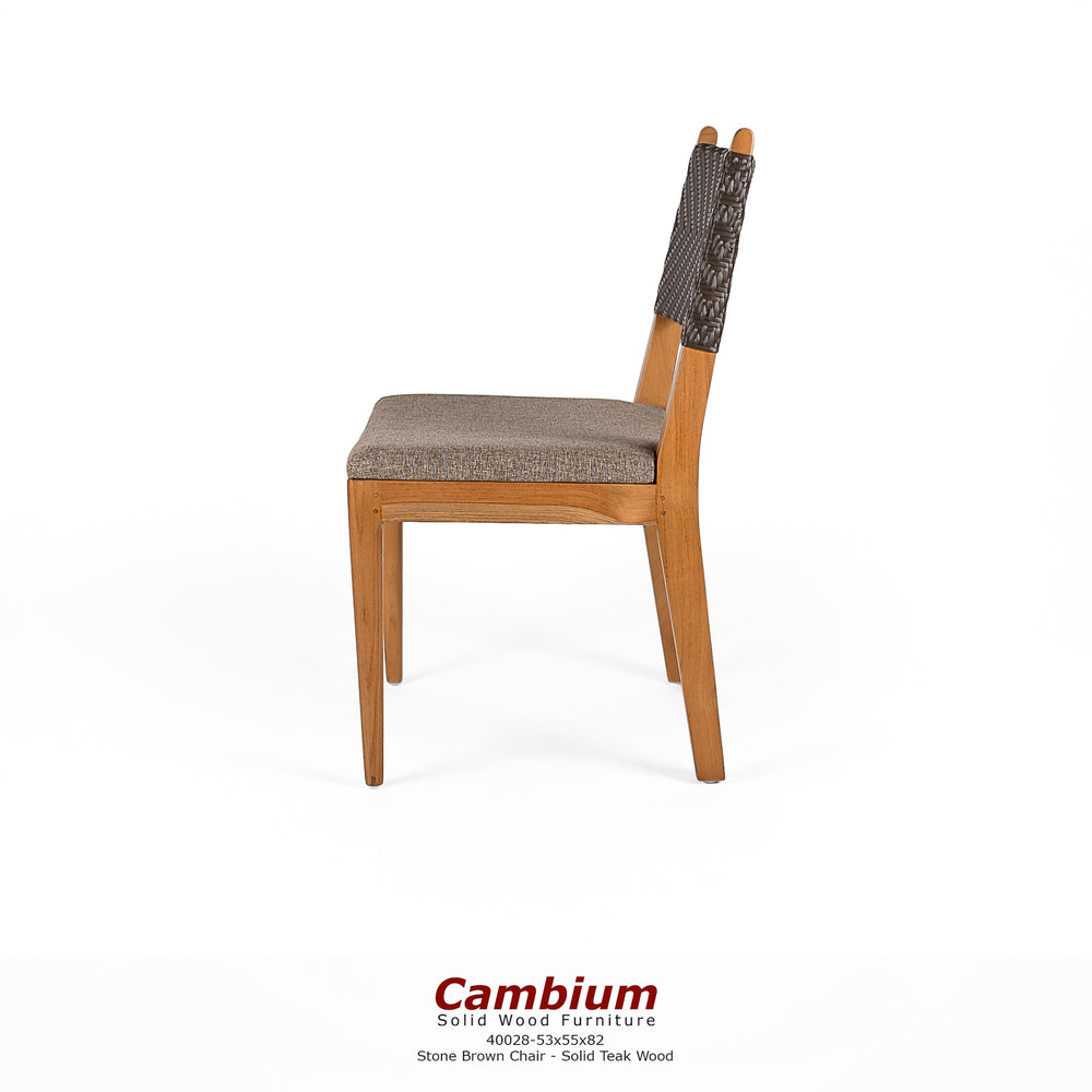 Stone Brown Wicker Dining Chair