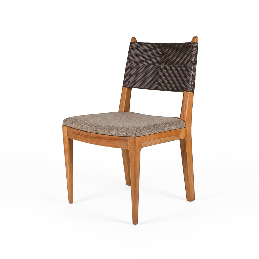 Stone Brown Wicker Dining Chair