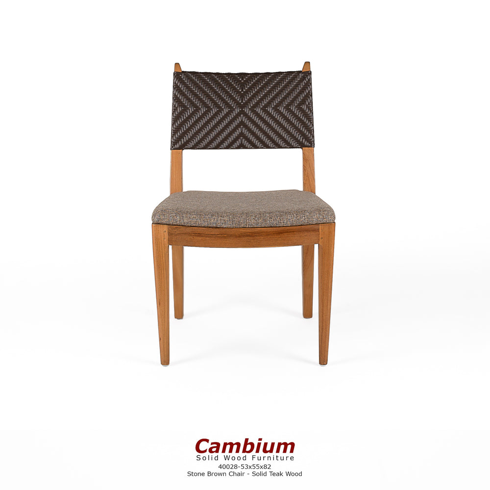 Stone Brown Wicker Dining Chair
