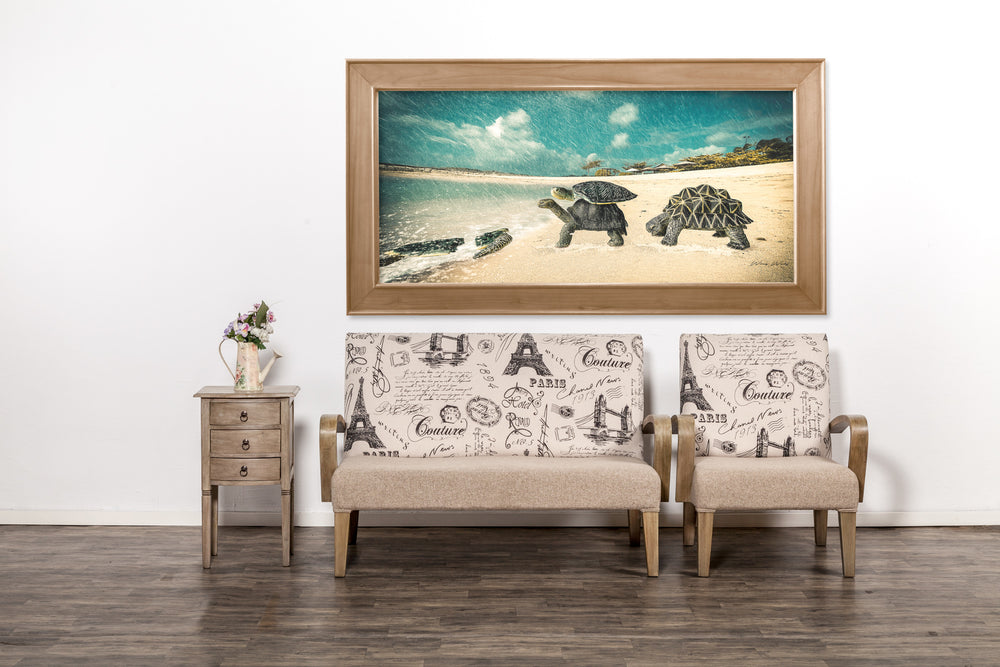 Luna Teak Upholstered Sofa Set