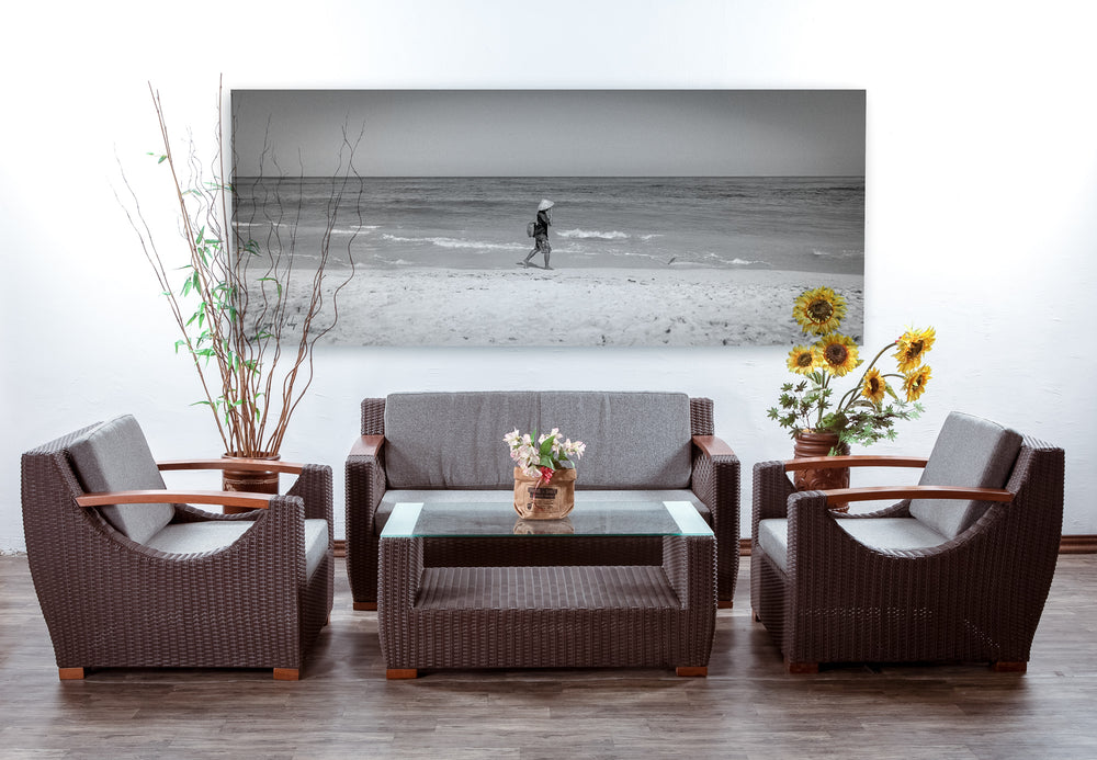 Peninsula Outdoor Wicker Sofa Set