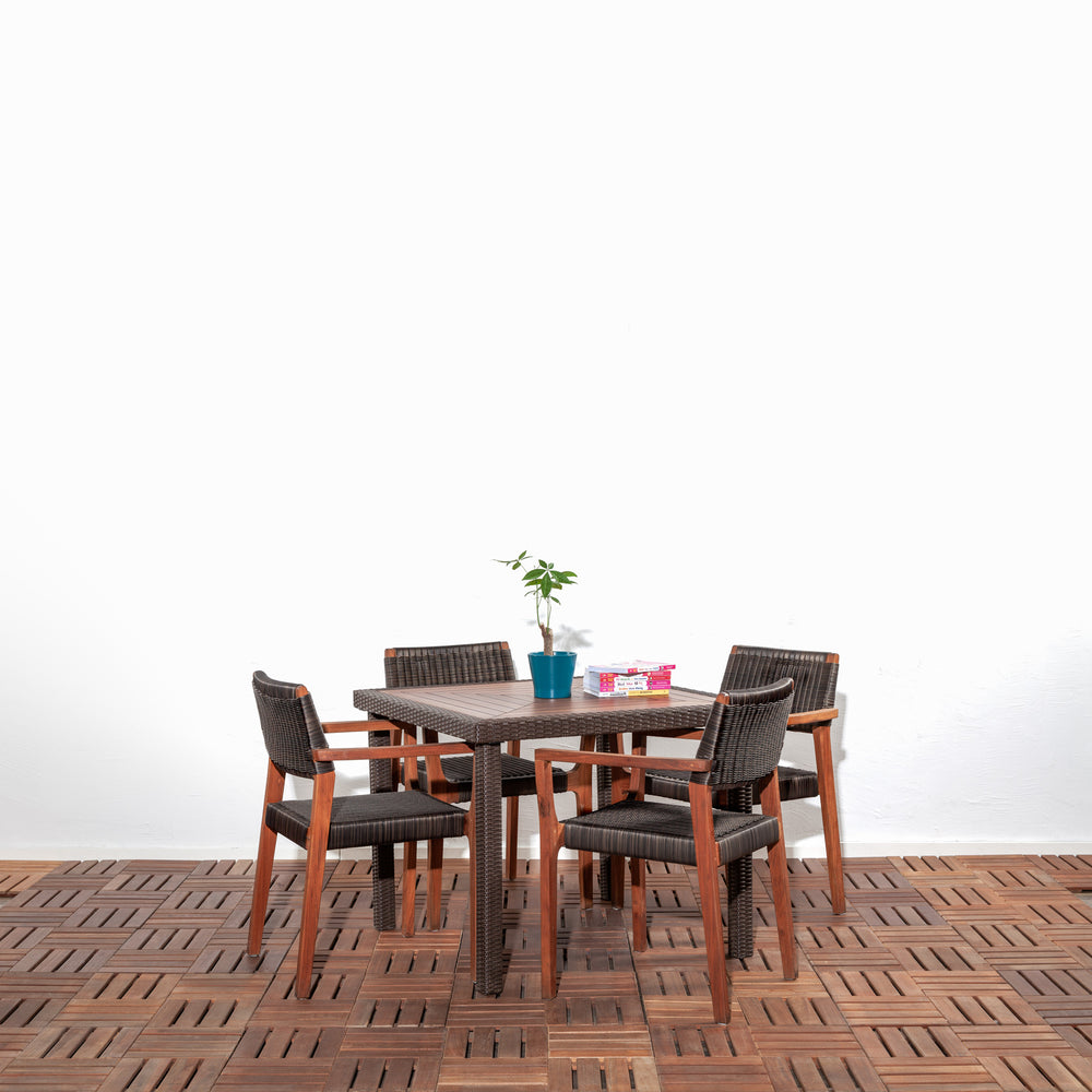 Najad Square Wicker Dining Table Set