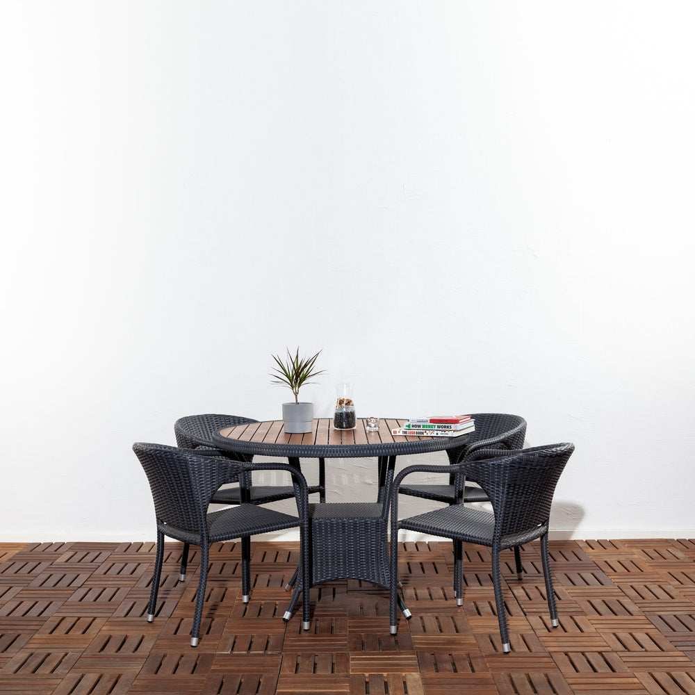 Rio Round Wicker Dining Table Set