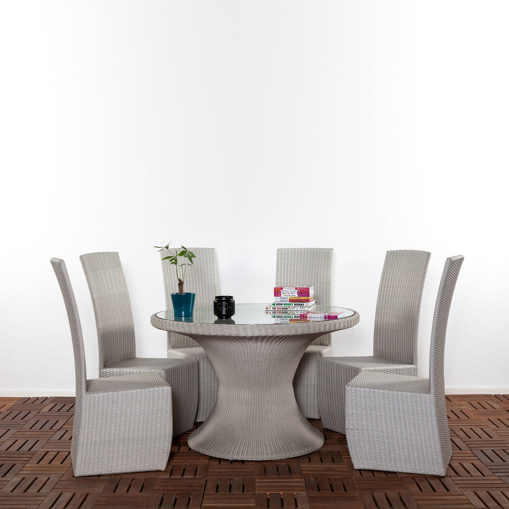 Summer Round Wicker Dining Table Set