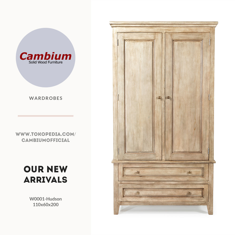 Hudson Wardrobe - 2 doors 2 drawers